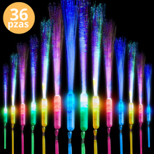 Cargar imagen en el visor de la galería, Varitas de Fibra Óptica con luz led 36pzas