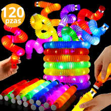 Cargar imagen en el visor de la galería, Pop Tubes Led Fidget Juguete Antiestrés 120pzas.