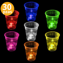 Cargar imagen en el visor de la galería, Vasos Led Neón Desechables 30pzas