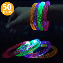 Cargar imagen en el visor de la galería, Pulseras con luces led 50pzas