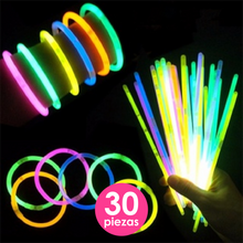 Cargar imagen en el visor de la galería, Paquete Fiesta Luminosa Foco Led Giratorio Lentes Led Pulseras Neon 44 pzs
