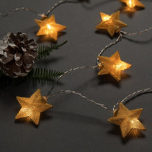 Cargar imagen en el visor de la galería, Series de Luces Led Estrellas Doradas Metálicas  2mts
