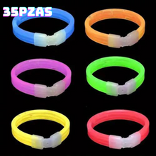 Cargar imagen en el visor de la galería, MEGA PACK 169pzas- Paquete de artículos luminosos para fiestas - 12 manitas led aplaudidoras, 12 anillos led, 12 pulseras led, 12 lentes led, 12 pop tubes led, 12 varitas de fibra óptica led, 12 vasos desechables led, 50 pulseras neón, 35 brazaletes neón
