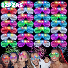 Cargar imagen en el visor de la galería, MEGA PACK 169pzas- Paquete de artículos luminosos para fiestas - 12 manitas led aplaudidoras, 12 anillos led, 12 pulseras led, 12 lentes led, 12 pop tubes led, 12 varitas de fibra óptica led, 12 vasos desechables led, 50 pulseras neón, 35 brazaletes neón
