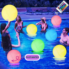 Cargar imagen en el visor de la galería, Esfera Luminosa Led Bola Pelota Decorativa 35cm Jardín Fiesta Playa Boda 3pzas
