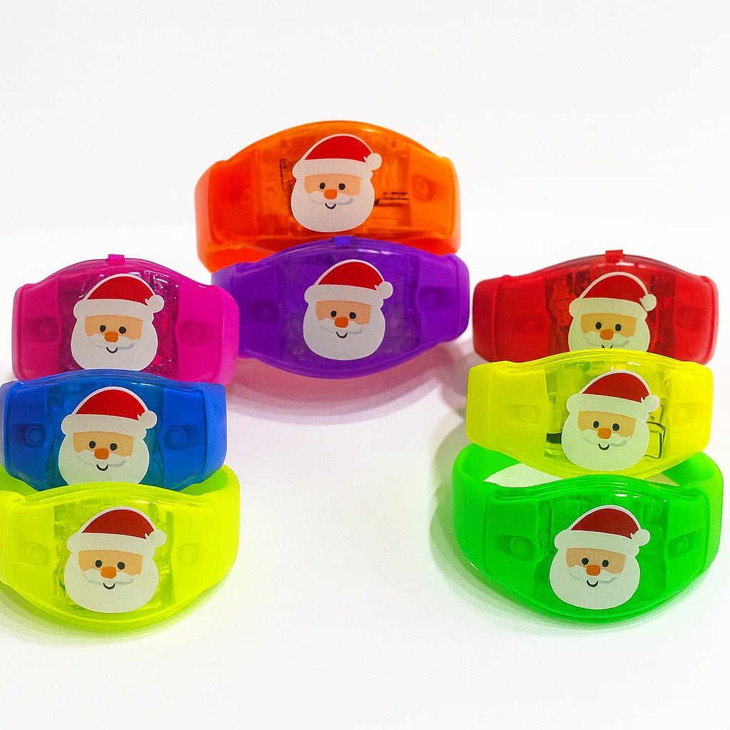 Pulseras Led Audiorítmicas Prediseñadas Navidad Santa Claus 30pzas