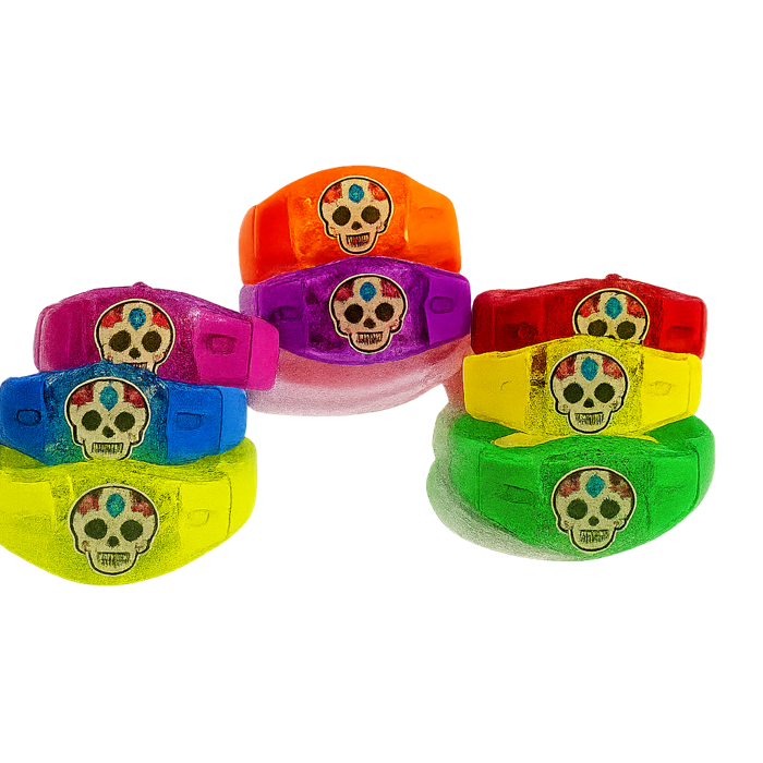 Pulseras Led Audiorítmicas Prediseñadas Día de Muertos Catrinas 30pzas