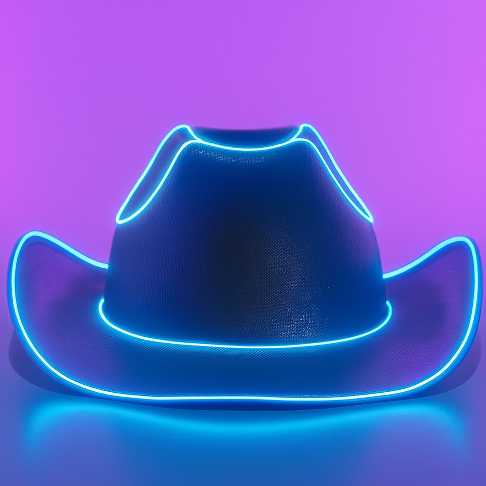 Sombrero Vaquero con luz led neón