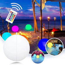 Cargar imagen en el visor de la galería, Esfera Luminosa Led Bola Pelota Decorativa 35cm Jardín Fiesta Playa Boda 3pzas
