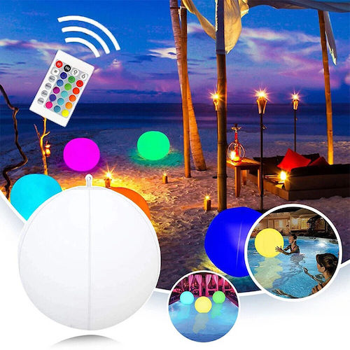 Esfera Luminosa Led Bola Pelota Decorativa 35cm Jardín Fiesta Playa Boda 3pzas