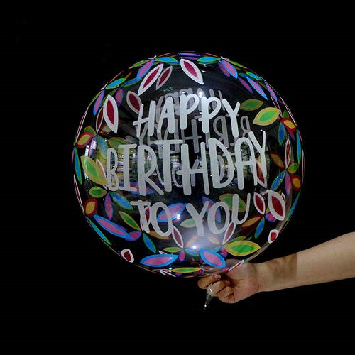 Globo Happy Birthday To You grande transparente de plástico 16