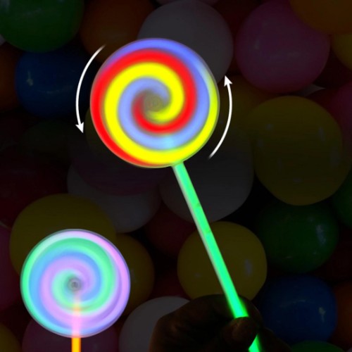 Glow Lollipop - Paleta luminosa giratoria neón 10 pzas.