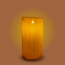 Cargar imagen en el visor de la galería, Vela Derretida con luz led 12x7.5cm 2pzas
