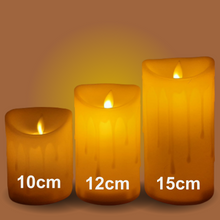 Cargar imagen en el visor de la galería, Vela Derretida con luz led 12x7.5cm 2pzas
