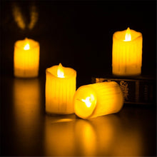 Cargar imagen en el visor de la galería, Vela con luz led cirio 9x5cm 12pzas.
