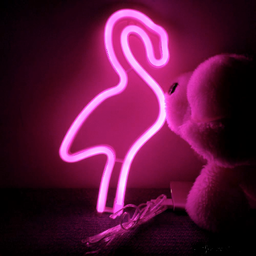 Lámpara led de escritorio Neon Flamingo para pared