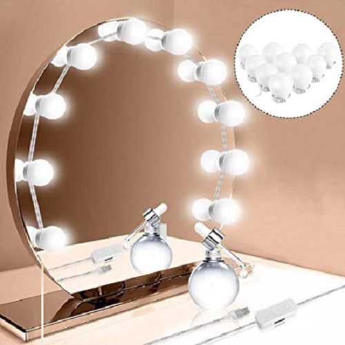 LED de espejo de tocador de 10 bombillas de lámpara regulables para tocador  de maquillaje, luz de espejo de tocador Macarena Maquillar las bombillas de  las luces del espejo